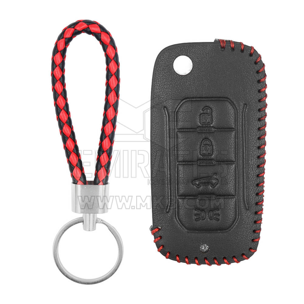 Estojo de couro para Jeep Flip Remote Key 4 Botões JP-E