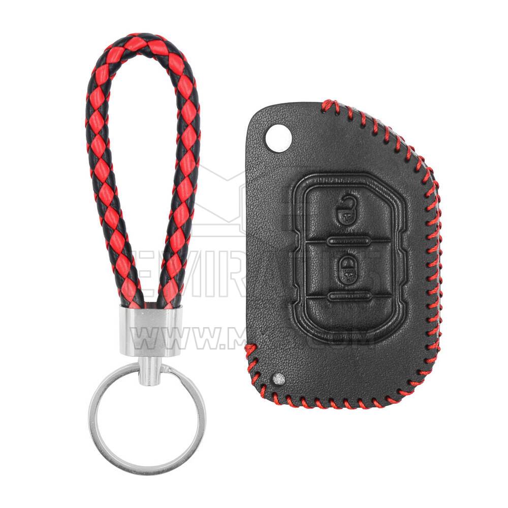 Leather Case For Jeep Flip Remote Key 2 Buttons JP-F