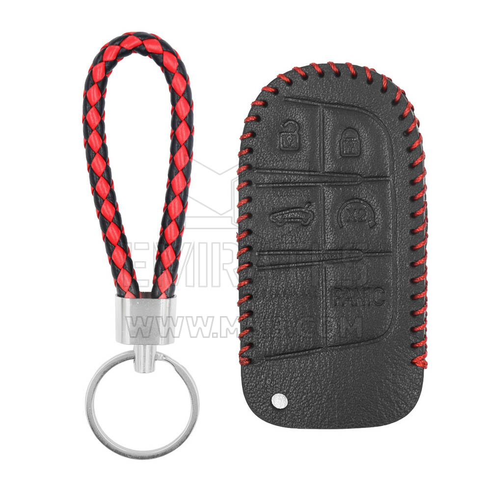 Кожаный чехол для Jeep Smart Remote Key 4 + 1 кнопки JP-G