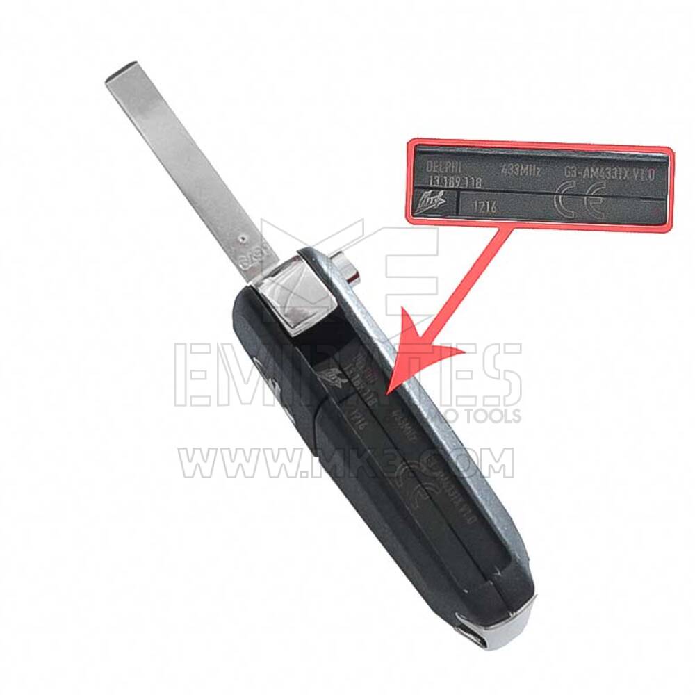 Nuevo Opel Vectra C Genuine/OEM Flip Reemplazo Remote Key 2 Button 433MHz Alta calidad Mejor precio | Claves de los Emiratos