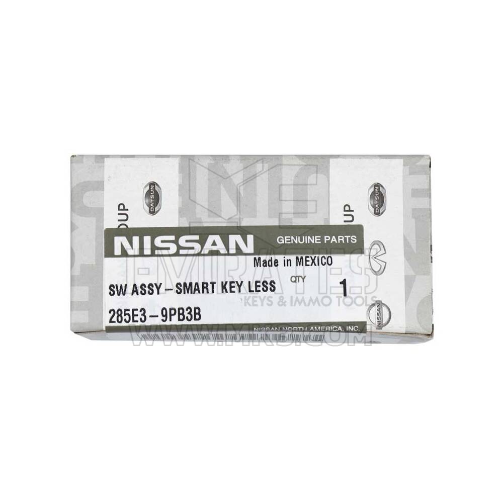 Nouveau Nissan Pathfinder 2013 Clé à distance intelligente d'origine/OEM 3 boutons 433 MHz Numéro de pièce du fabricant : 285E3-9PB3B ID FCC : KR5S180144014 | Clés Emirates