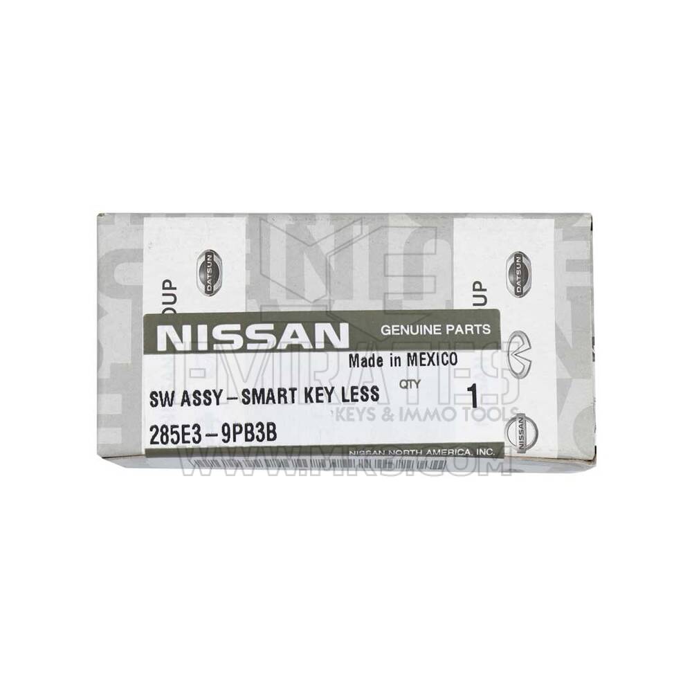 Yeni Nissan Pathfinder 2013 Orijinal/OEM Akıllı Uzaktan Kumanda Anahtarı 3 Düğme 433MHz Üretici Parça Numarası: 285E3-9PB3B FCC Kimliği: KR5S180144014 | Emirates Anahtarları