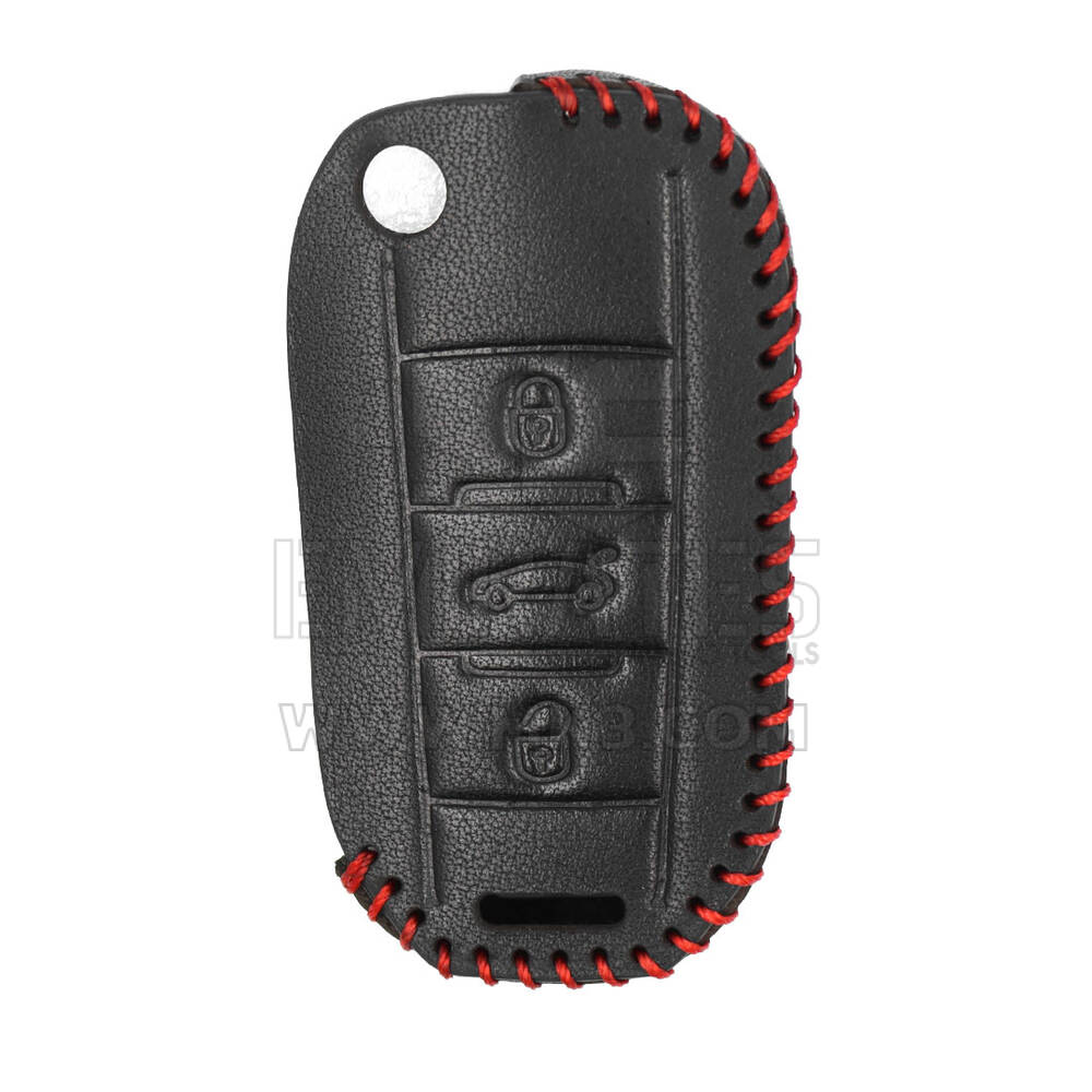 Leather Case For Peugeot Flip Remote Key 3 Buttons | MK3