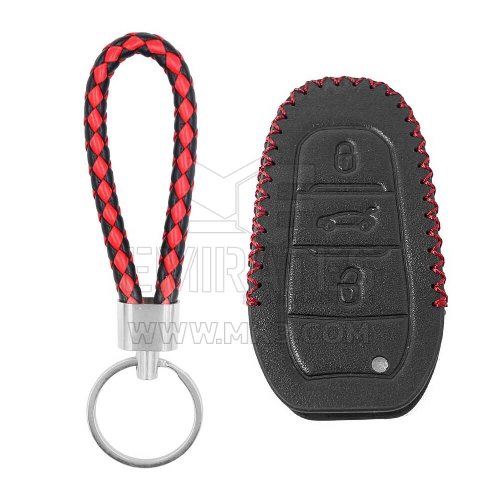Leather Case For Peugeot Citroen Remote Key 3 Buttons