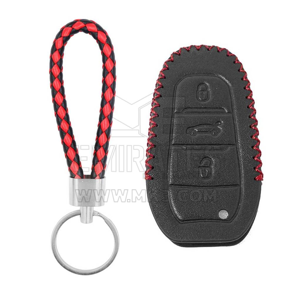 Funda de cuero para llave remota Peugeot Citroen 3 botones