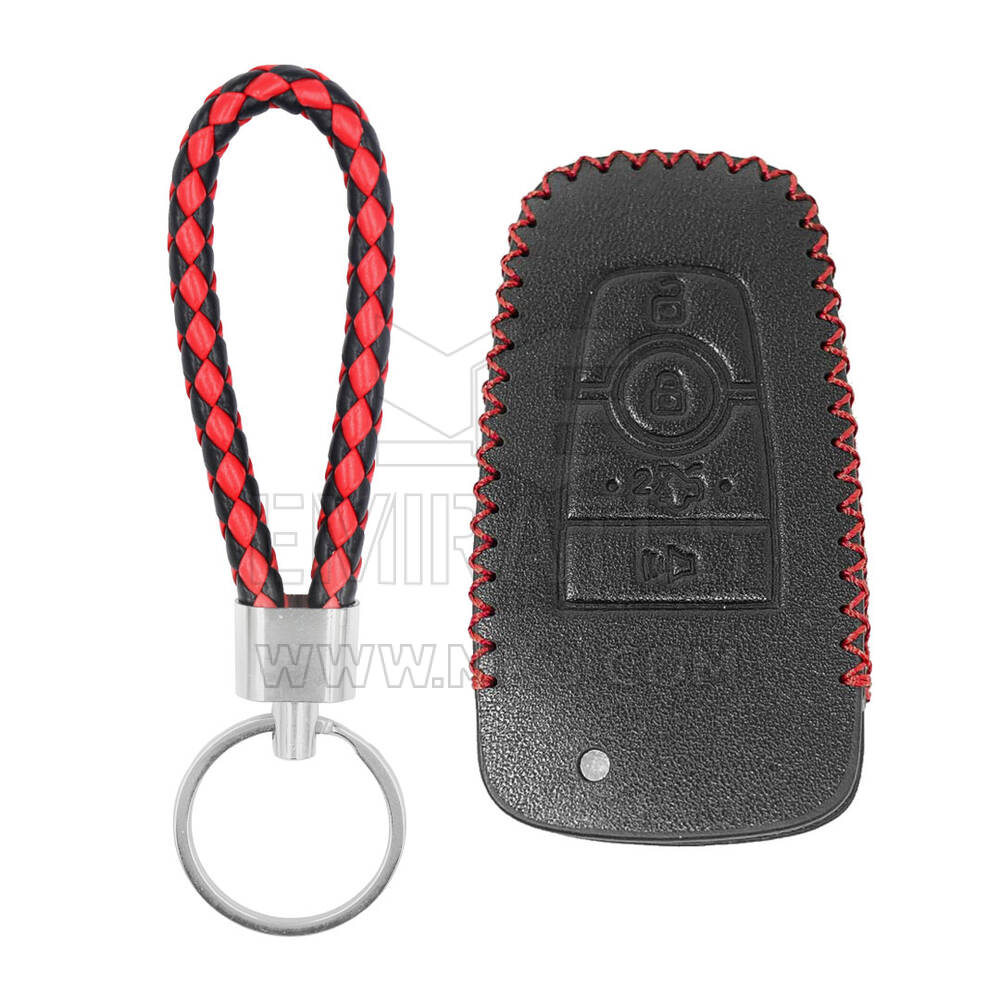 Custodia in pelle per chiave telecomando Ford Fusion Mustang 4 pulsanti