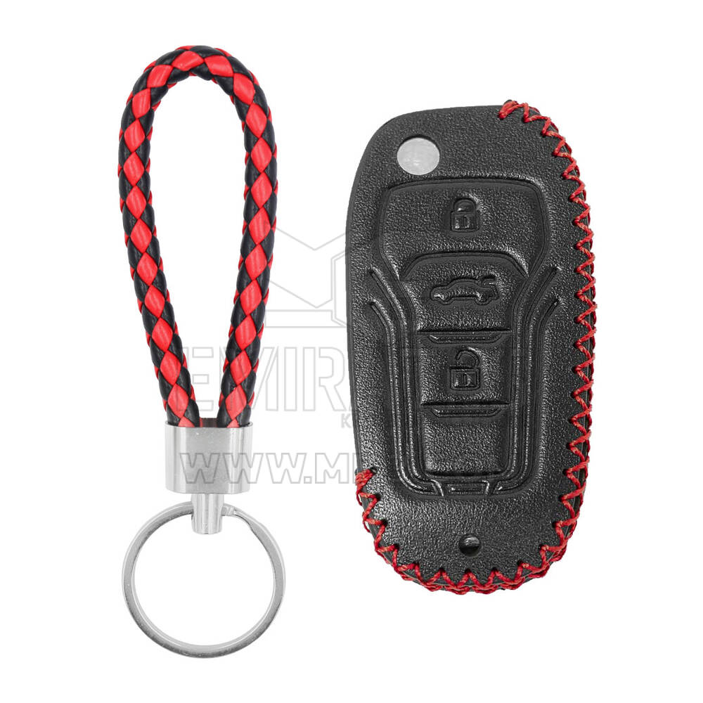 Ford Flip Remote Key 3 Düğmeli Deri Kılıf