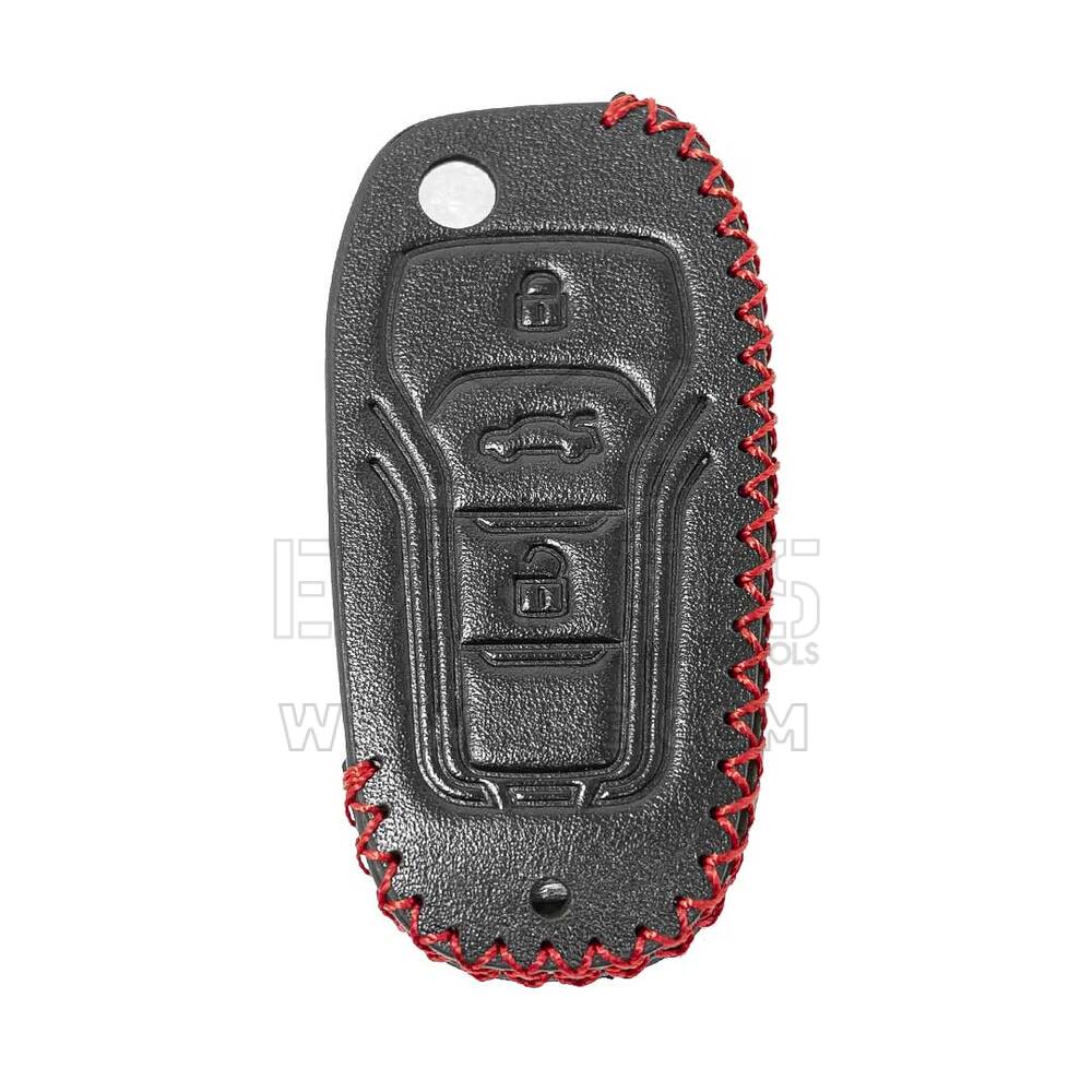Funda de cuero para Ford Flip Remote Key 3 Botones | mk3