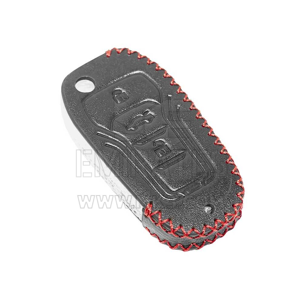 New Aftermarket Leather Case For Ford Flip Remote Key 3 Buttons High Quality Best Price | Emirates Keys