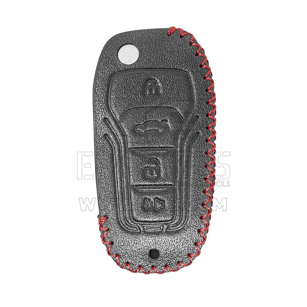 Funda de cuero para Ford Flip Remote Key 4 Botones | mk3