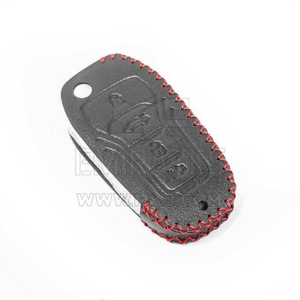 New Aftermarket Leather Case For Ford Flip Remote Key 4 Buttons High Quality Best Price | Emirates Keys