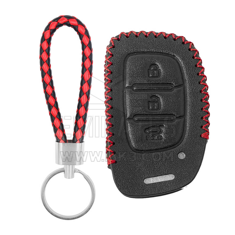 Leather Case For Hyundai Tucson I10 I20 I40 IONIQ Remote Key 3 Buttons