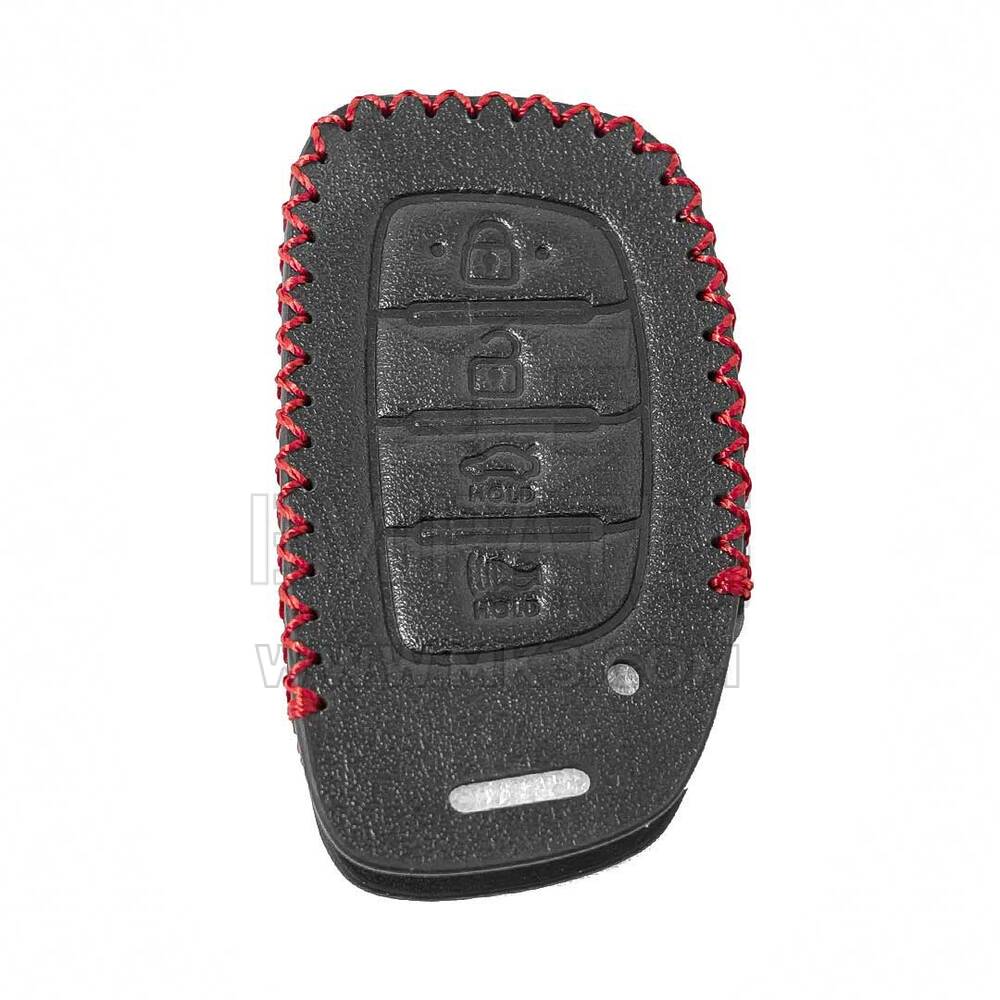 Étui en cuir pour clé à distance Hyundai Tucson Elantra 4 boutons | MK3