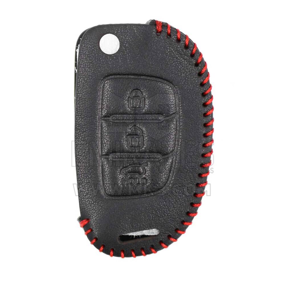 Leather Case For Hyundai Flip Remote Key 3 Buttons | MK3