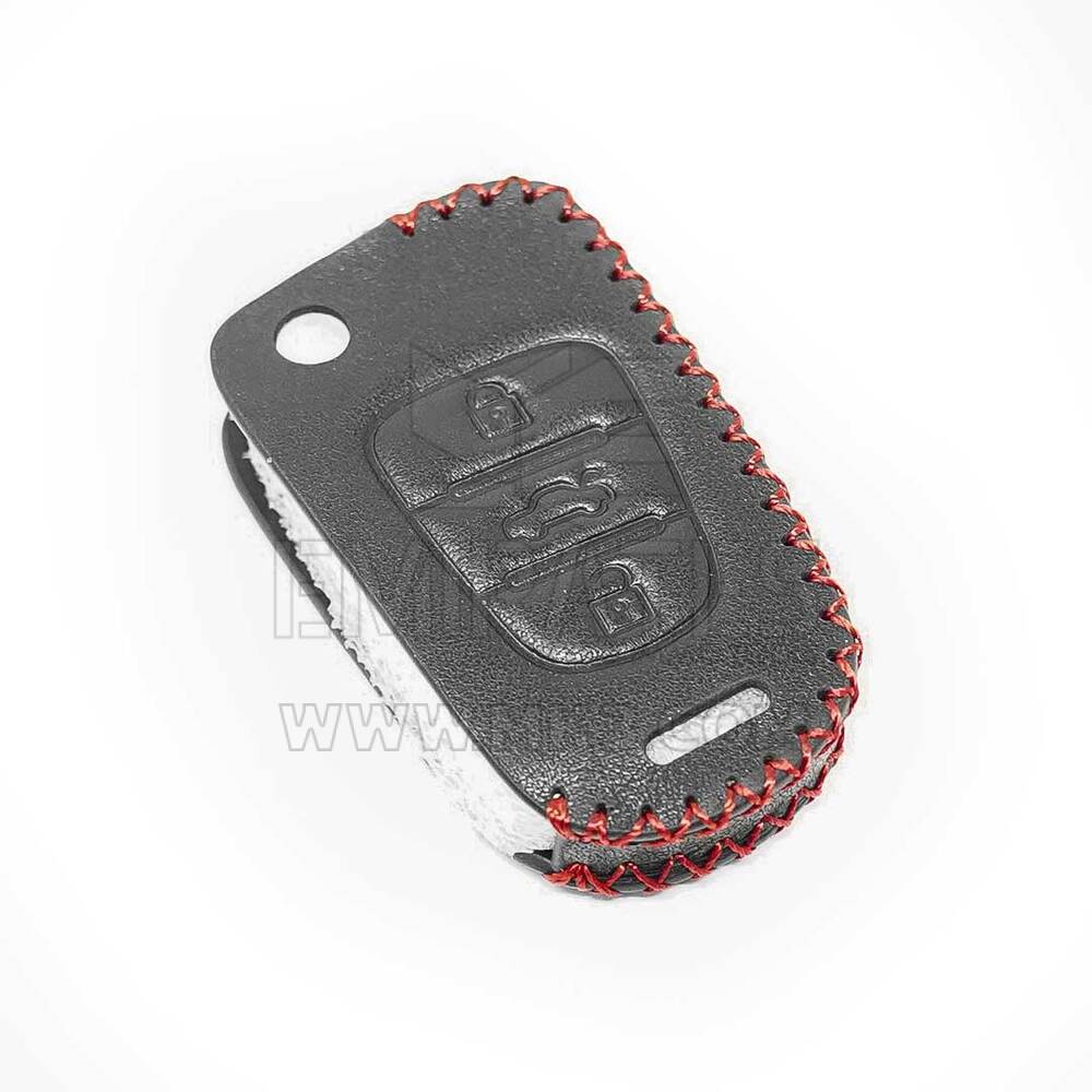 New Aftermarket Leather Case For Kia Optima Rio Soul Sportage 2010-2011 Flip Remote Key 3 Buttons High Quality Best Price | Emirates Keys