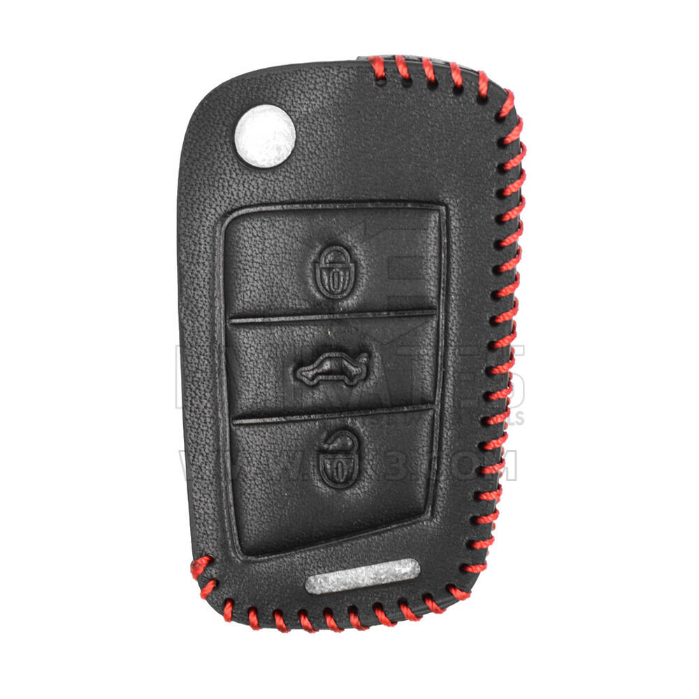 Кожаный чехол для дистанционного ключа Volkswagen Flip MQB с 3 кнопками | МК3