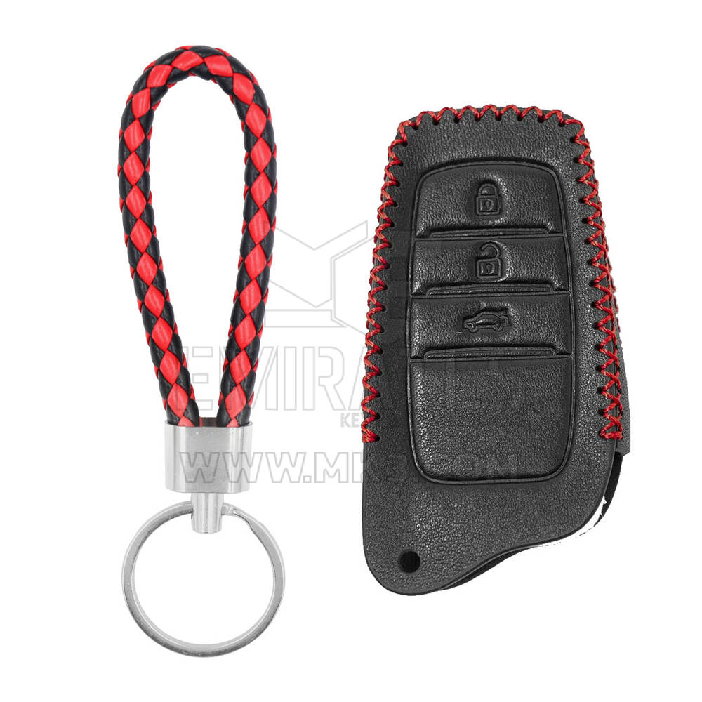 Custodia in pelle per Toyota Land Cruiser Fortuner Camry Smart Remote Key 3 pulsanti