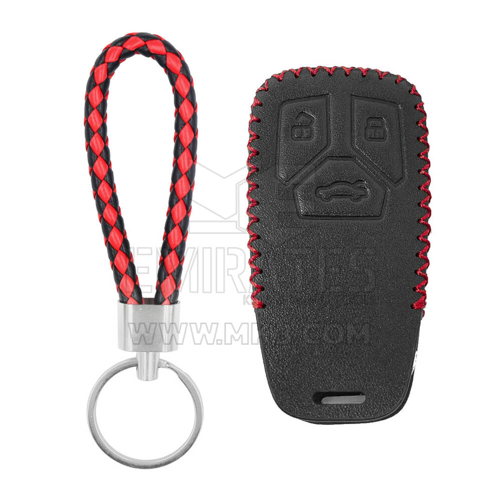 Leather Case For Audi TT A4 A5 Q7 SQ7 Smart Remote Key 3 Buttons