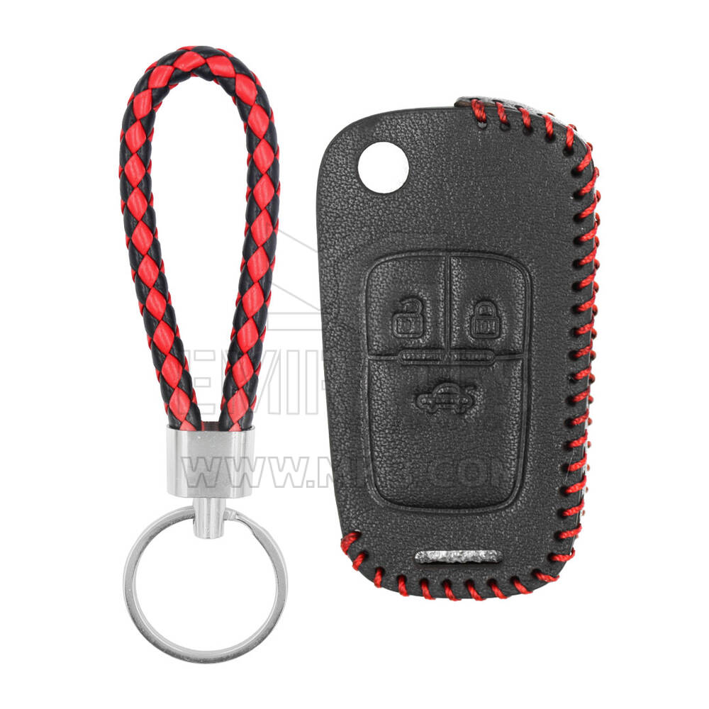 Leather Case For Chevrolet Opel Flip Remote Key 3 Buttons