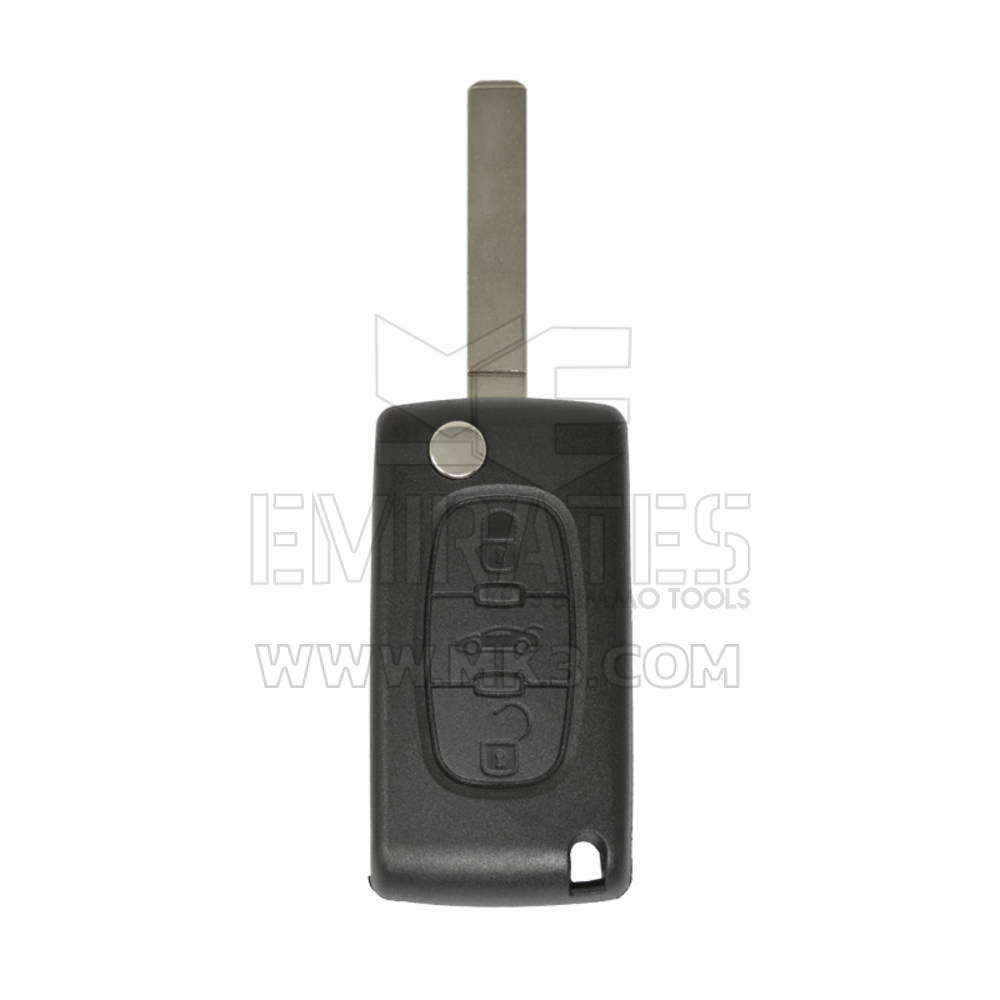 Coque de clé télécommande pliable pour Peugeot 407, type coffre de berline avec support de batterie, haute qualité, coque de clé télécommande Mk3, remplacement de coques de porte-clés à bas prix.