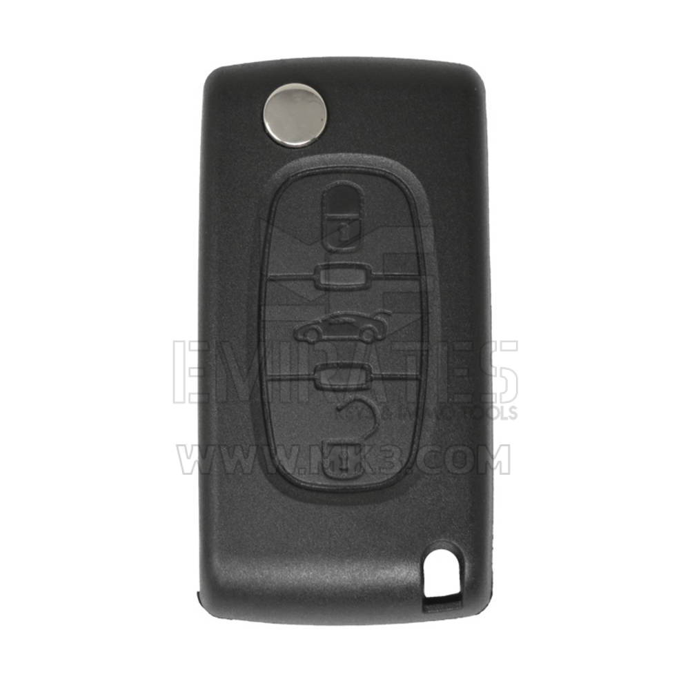 Coque de clé télécommande pliable pour Peugeot 407, Type coffre de berline avec support de batterie