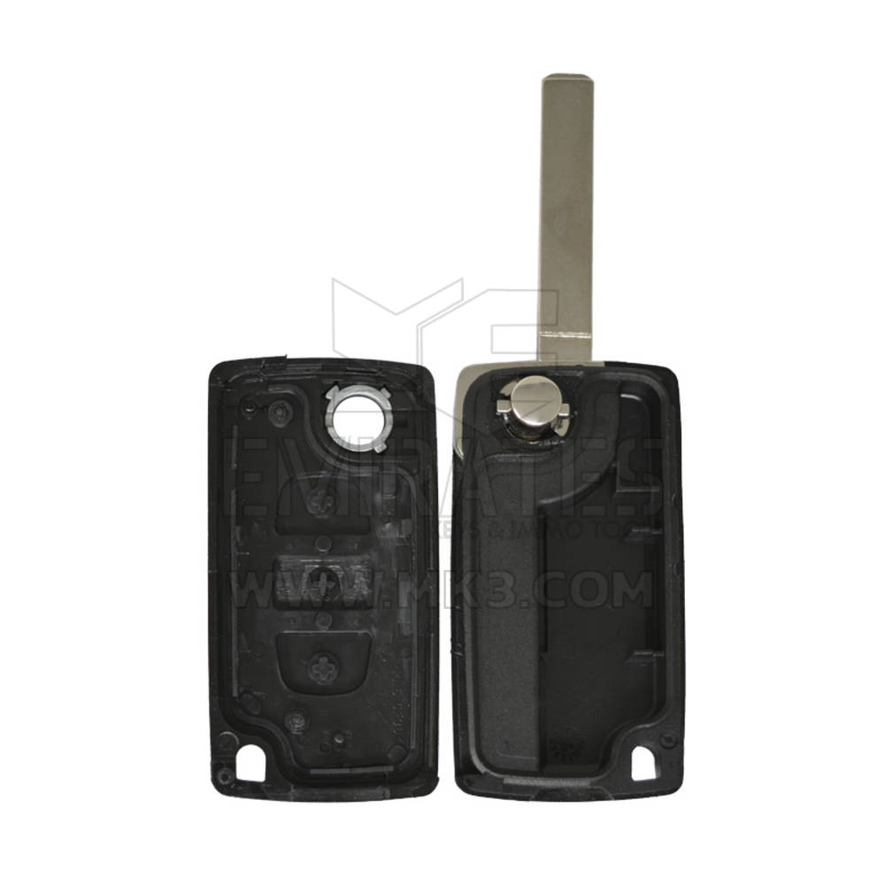 Peugeot Flip Remote Key Shell 3 Button without Battery Holder - MK3449 - f-2