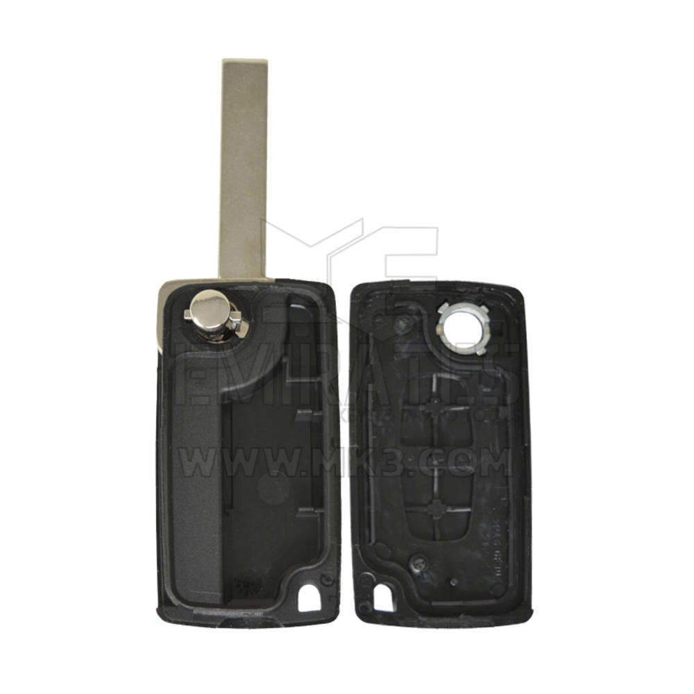 Peugeot Flip Remote Key Shell 2 Buttons without Battery Holder HU83 Blade - MK3450 - f-2