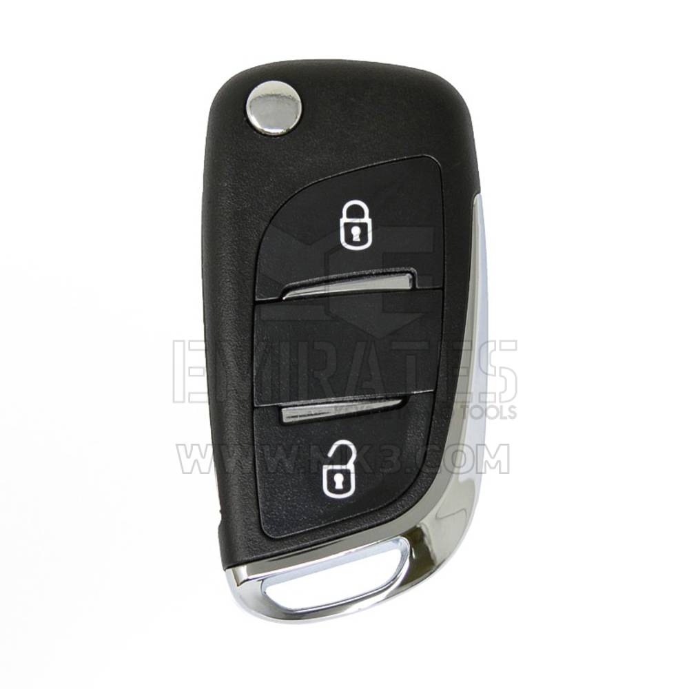 Peugeot Flip Remote Key Shell 2 Button Chrome without Battery Holder Modified