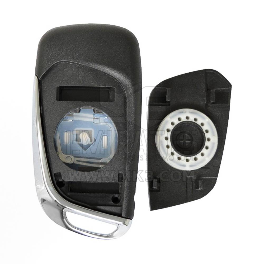 Coque de télécommande Peugeot Flip chromée 3 boutons avec support de batterie de haute qualité, coque de clé télécommande Mk3, remplacement de coques de porte-clés à bas prix.
