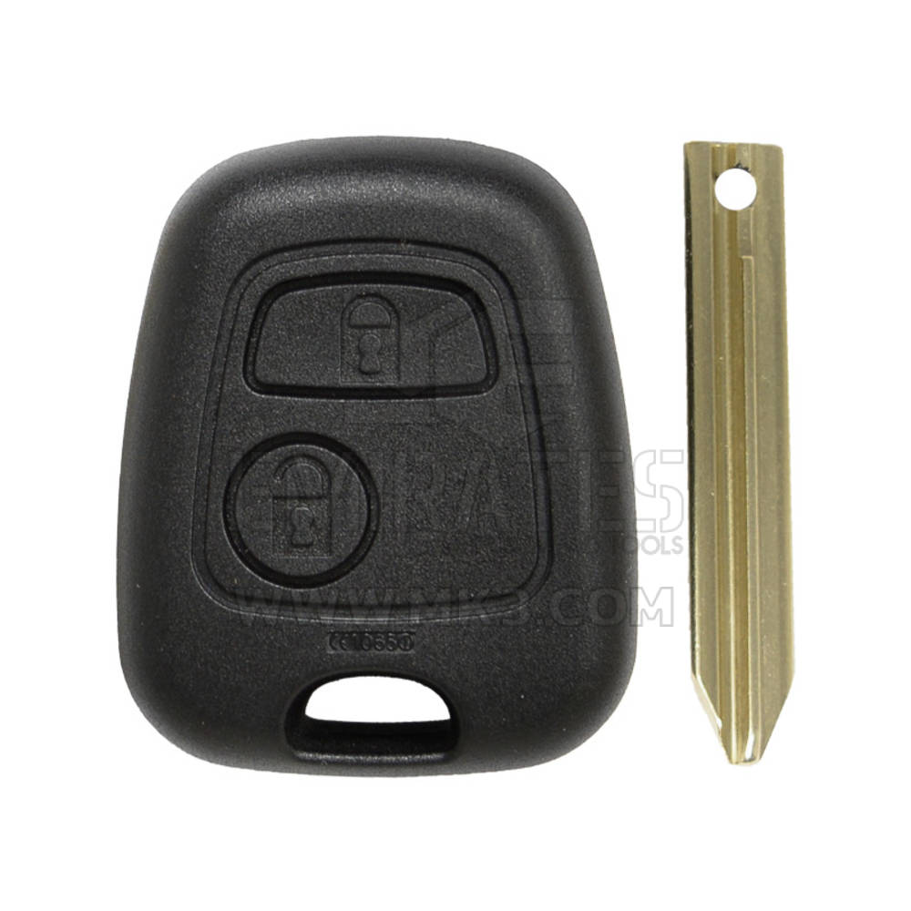 New Aftermarket Peugeot Remote Key Shell 2 Button Pine Shape Key Profile: SX9 Blade High Quality Best Price | Emirates Keys