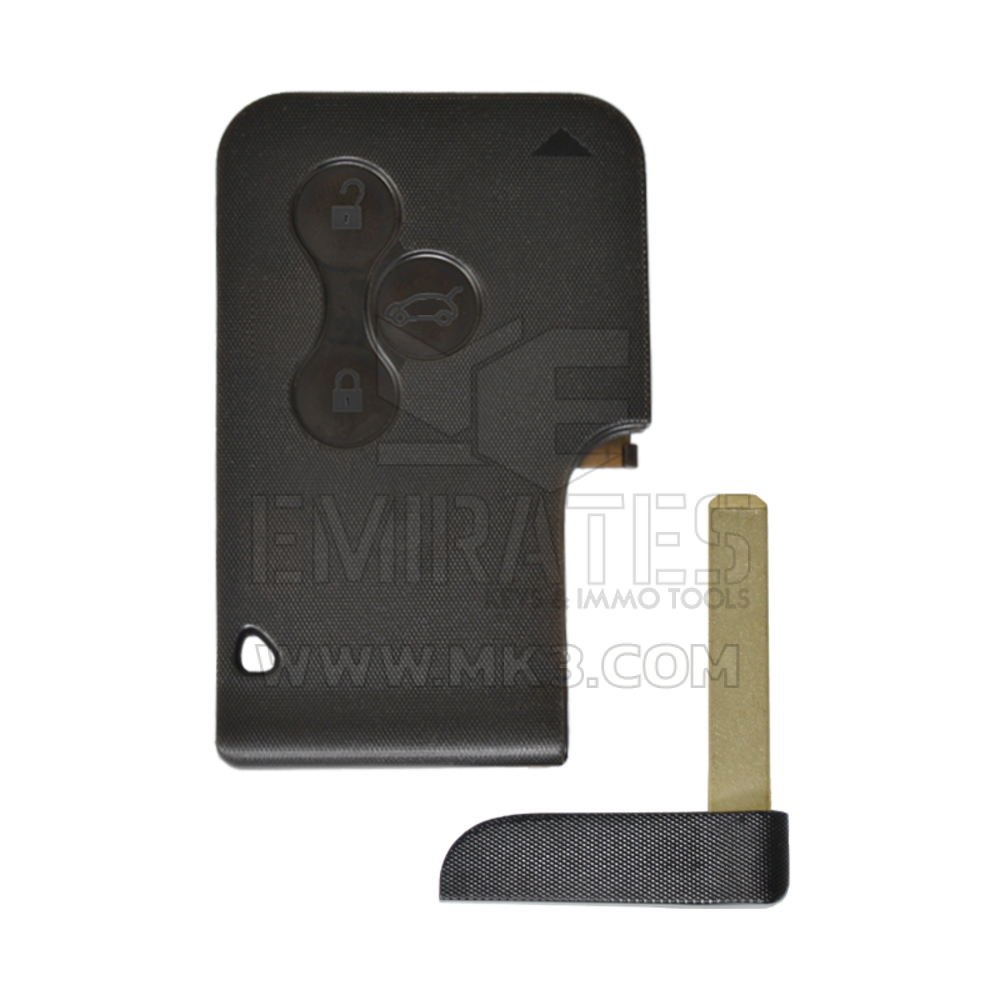 Carcasa de llave de tarjeta remota Renault Megane 2 del mercado de accesorios de alta calidad, 3 botones con hoja de llave de emergencia, reemplazo de carcasas de llavero de Emirates Keys a precios bajos.