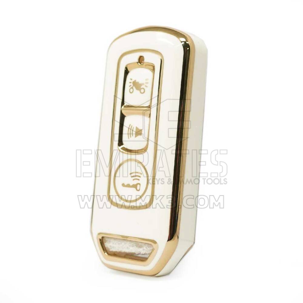 Nano High Quality Cover For Honda Motorcycle Remote Key 3 Buttons White Color I11J