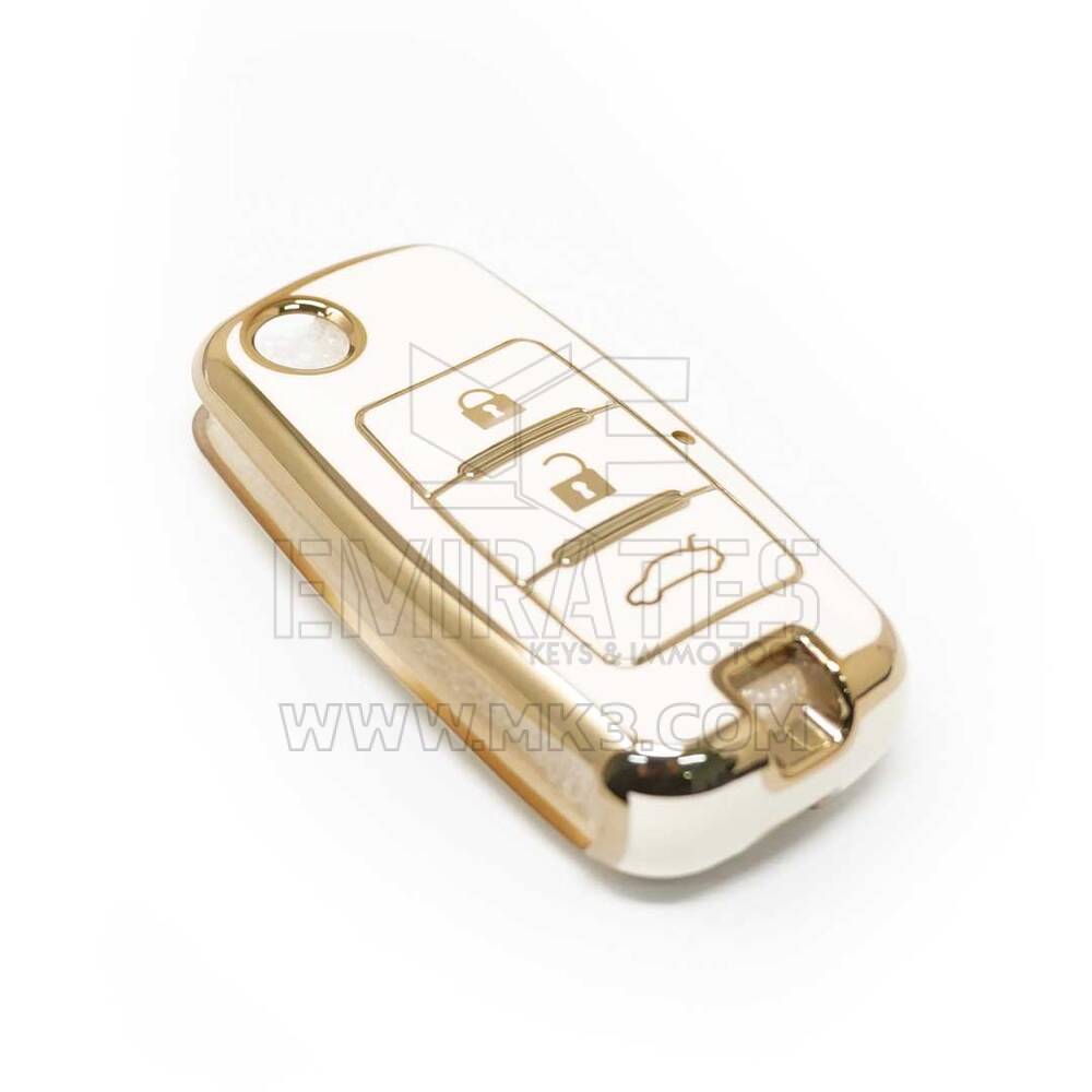 غطاء نانو جديد عالي الجودة لما بعد البيع لـ Dongfeng Flip Remote Key 3 أزرار لون أبيض A11J | الإمارات للمفاتيح