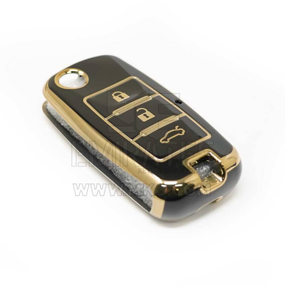 Nuevo Aftermarket Nano Cubierta de Alta Calidad Para Dongfeng Flip Remote Key 3 Botones Color Negro A11J | Claves de los Emiratos