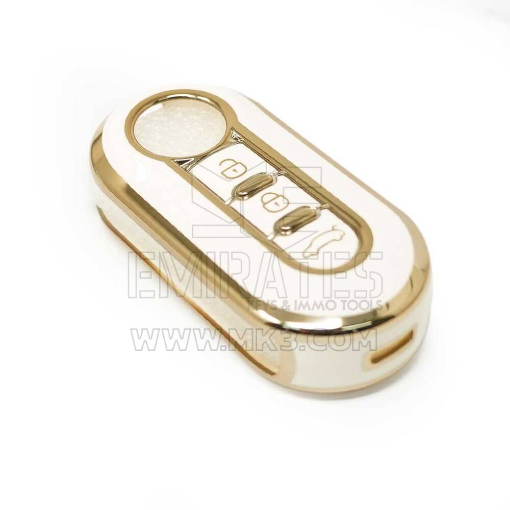 جديد ما بعد البيع نانو غطاء عالي الجودة لمفتاح فيات فليب ريموت 3 أزرار لون أبيض A11J | الإمارات للمفاتيح