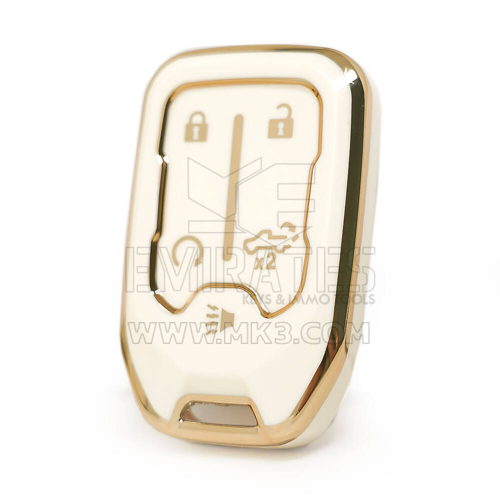 Capa Nano de alta qualidade para GMC Smart Key 4+1 botões cor branca