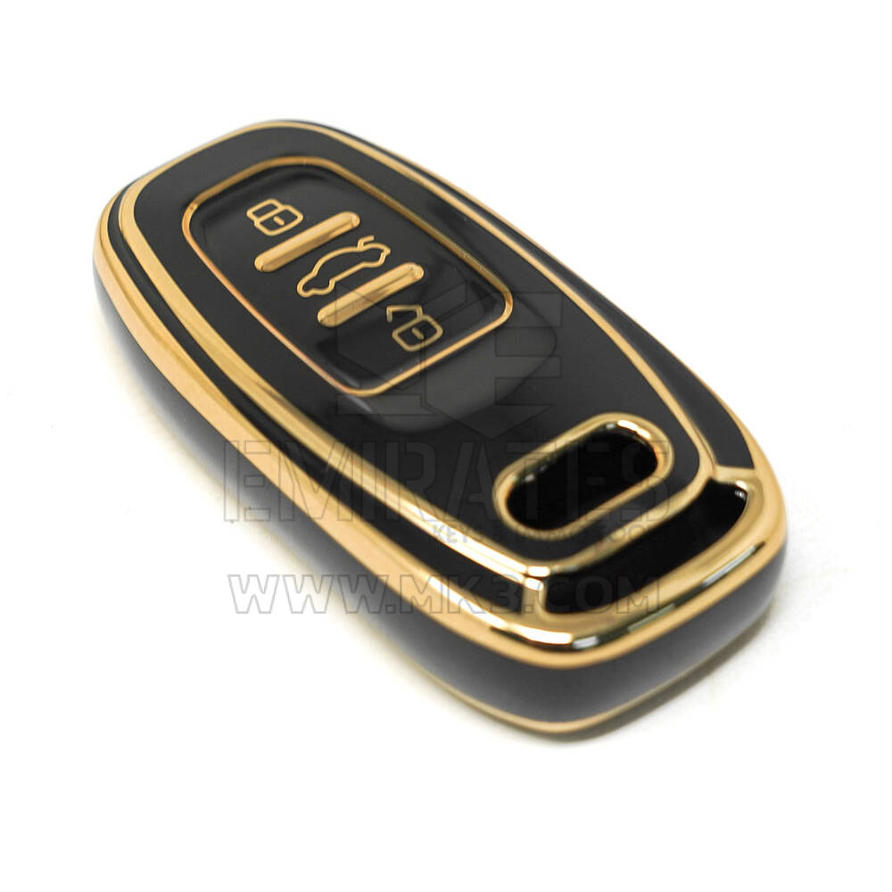Audi akıllı anahtar 3 düğme siyah renk için yeni satış sonrası Nano yüksek kaliteli kapak | Emirates Anahtarları