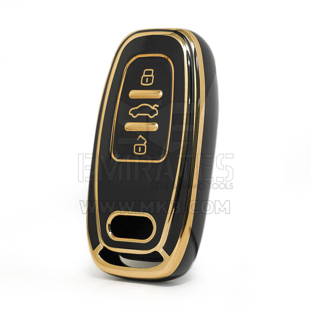 Funda Nano Alta Calidad Para Llave Inteligente Audi 3 Botones Color Negro