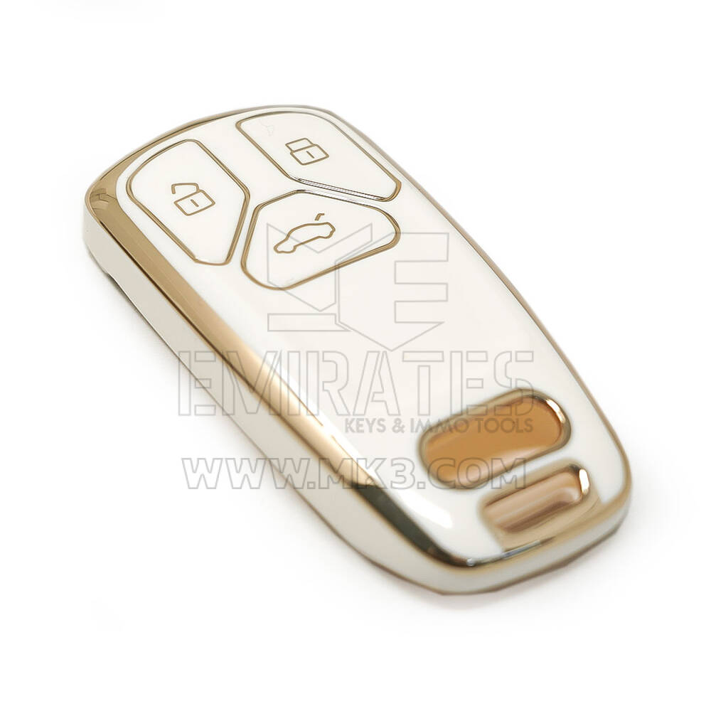 New Aftermarket Nano High Quality Cover For Audi TT A4 A5 Q7 SQ7 Smart Key 3 Buttons White Color | Emirates Keys