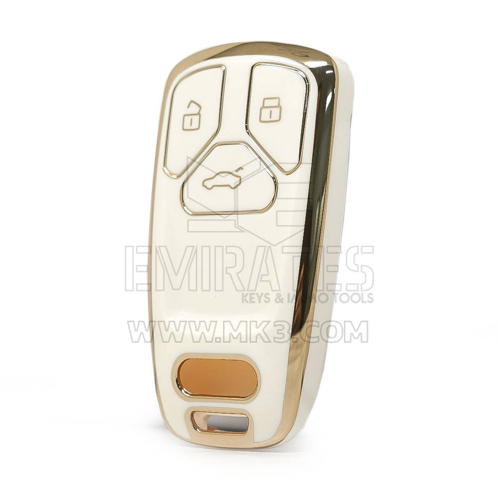 Capa Nano de alta qualidade para Audi TT A4 A5 Q7 SQ7 Smart Key 3 botões cor branca