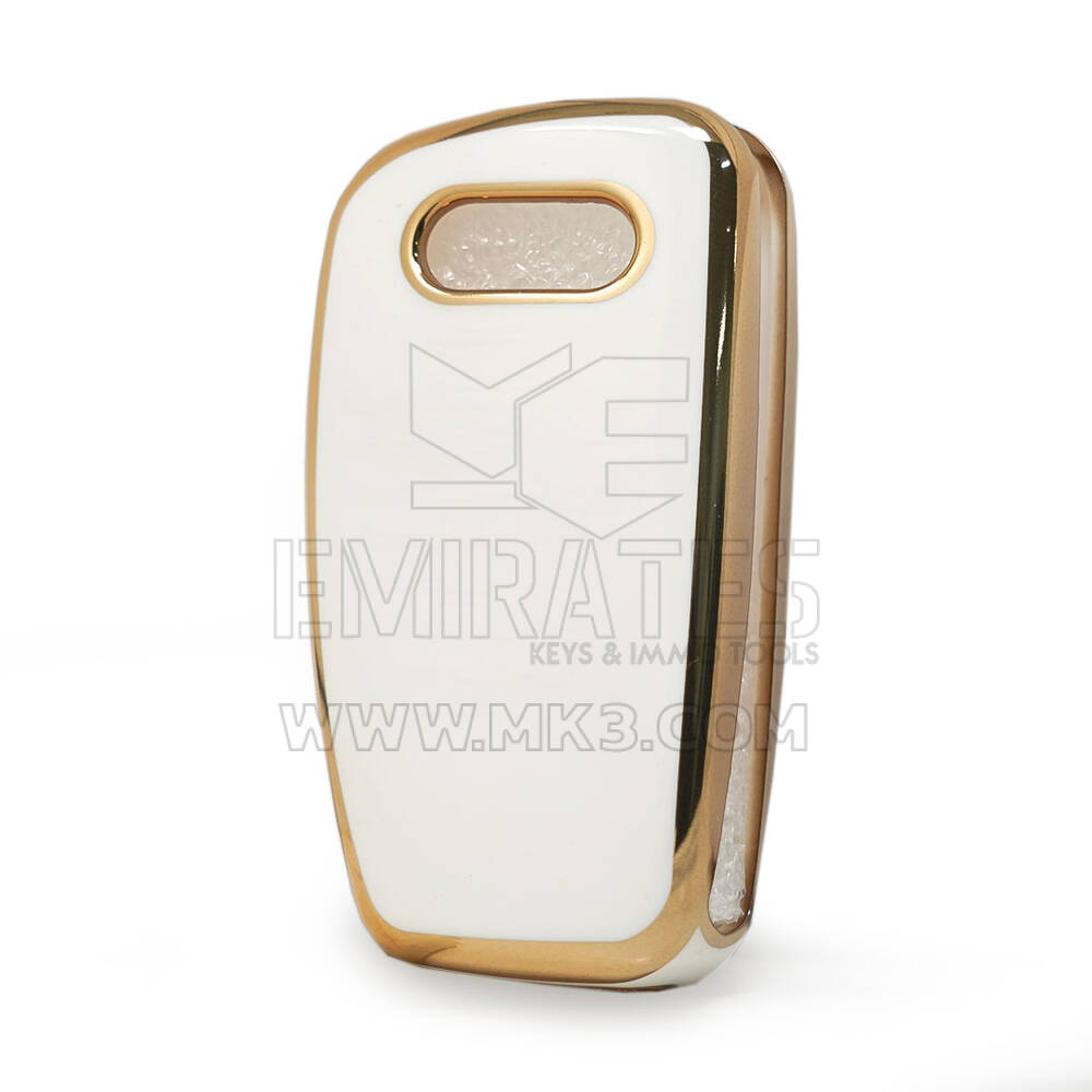 Nano High Quality Cover For Audi Flip Remote Key White Color | MK3