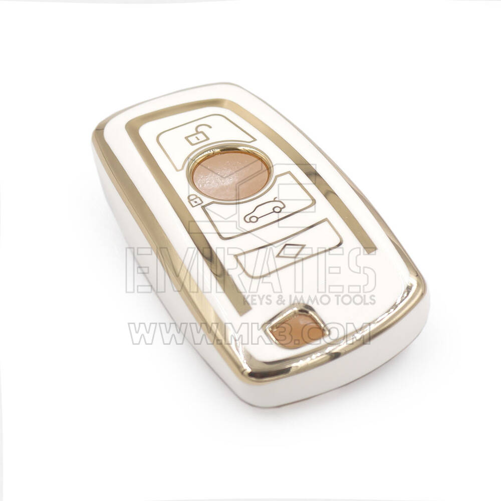 nueva cubierta de alta calidad nano del mercado de accesorios para bmw cas4 llave remota 3 botones color blanco | Claves de los Emiratos