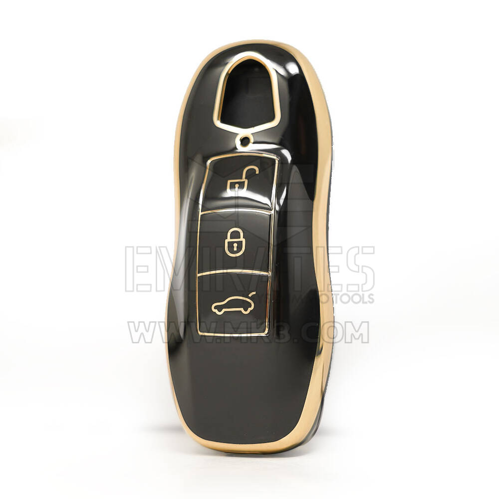 Funda Nano de alta calidad para llave remota Porsche 3 botones Color negro