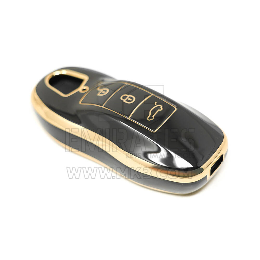 New Aftermarket Nano Cobertura de alta qualidade para Porsche Remote Key 3 Botões Cor preta | Chaves dos Emirados