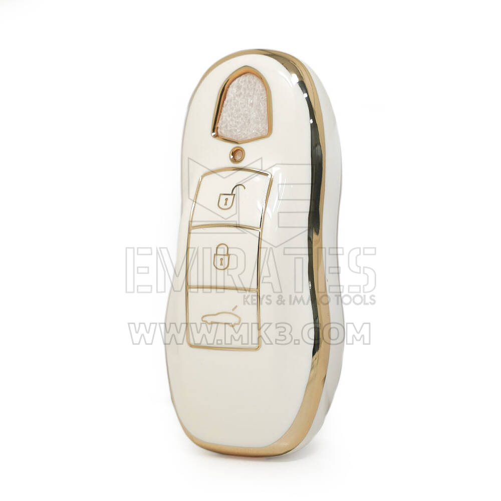 Capa nano de alta qualidade para Porsche Remote Key 3 botões cor branca