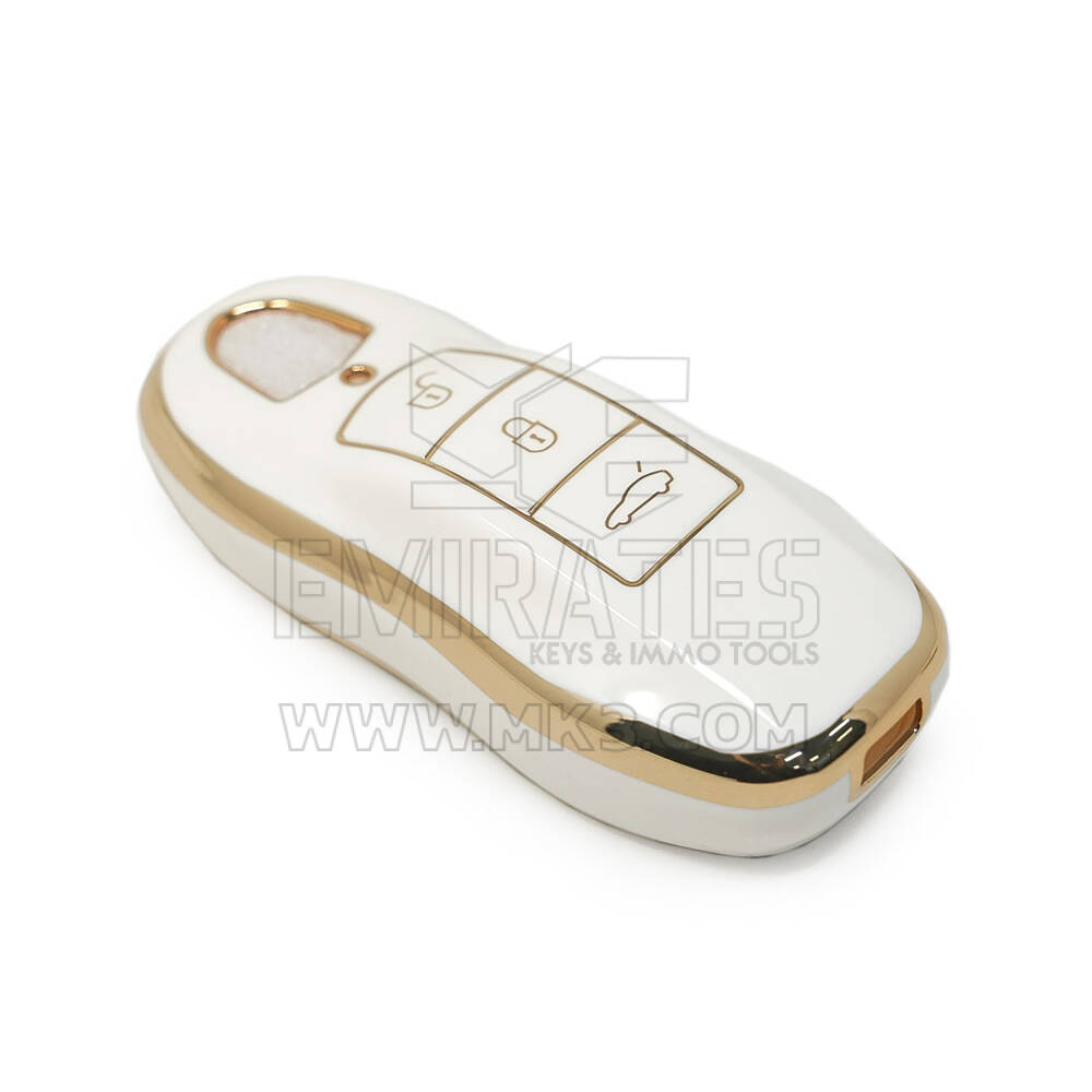 Nueva cubierta de alta calidad Nano del mercado de accesorios para Porsche Remote Key 3 botones Color blanco | Claves de los Emiratos
