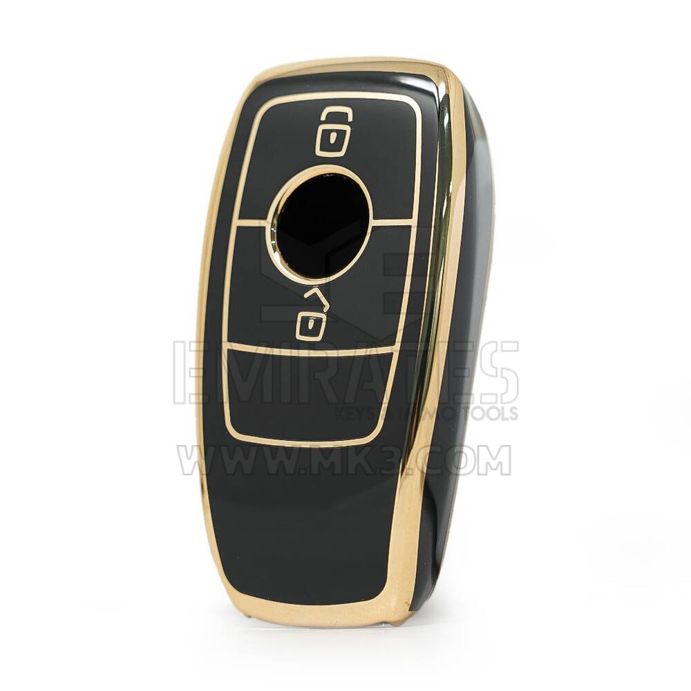 Cubierta Nano de alta calidad para Mercedes Benz Serie E Llave remota 2 botones Color negro