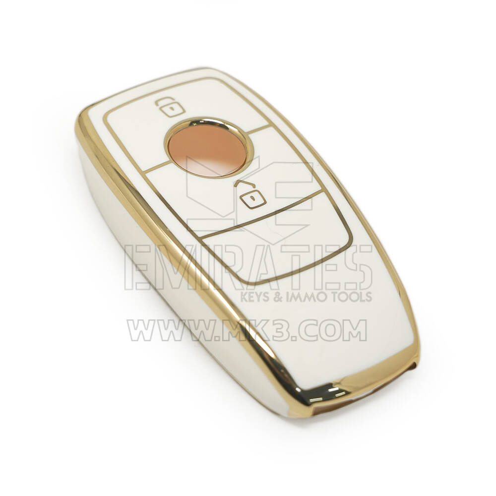 New Aftermarket Nano High Quality Cover For Mercedes Benz E Series Remote Key 2 Buttons White Color | Emirates Keys