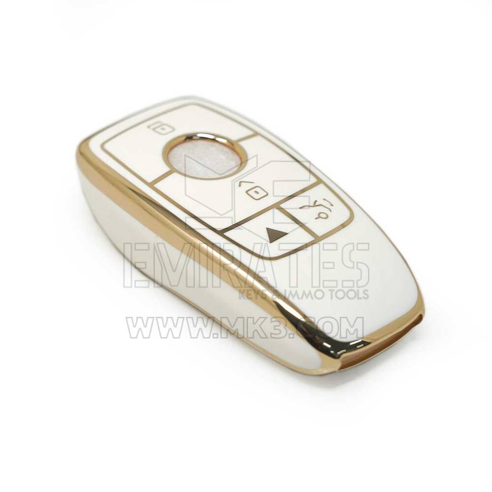 غطاء نانو عالي الجودة جديد لما بعد البيع لسيارة Mercedes Benz E Series Remote Key 4 أزرار لون أبيض | الإمارات للمفاتيح