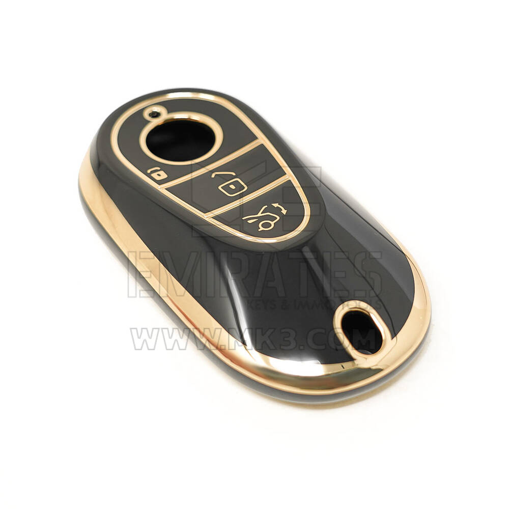 غطاء نانو عالي الجودة جديد لما بعد البيع لمرسيدس بنز الفئة S مفتاح بعيد 3 أزرار لون أسود | الإمارات للمفاتيح